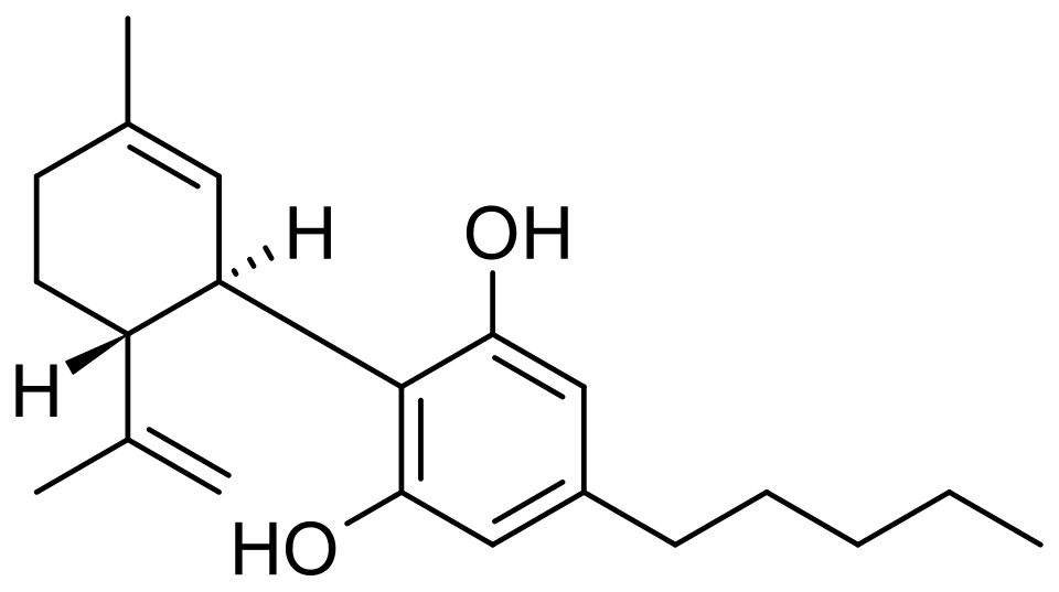 Chemical structure of Cannabidiol